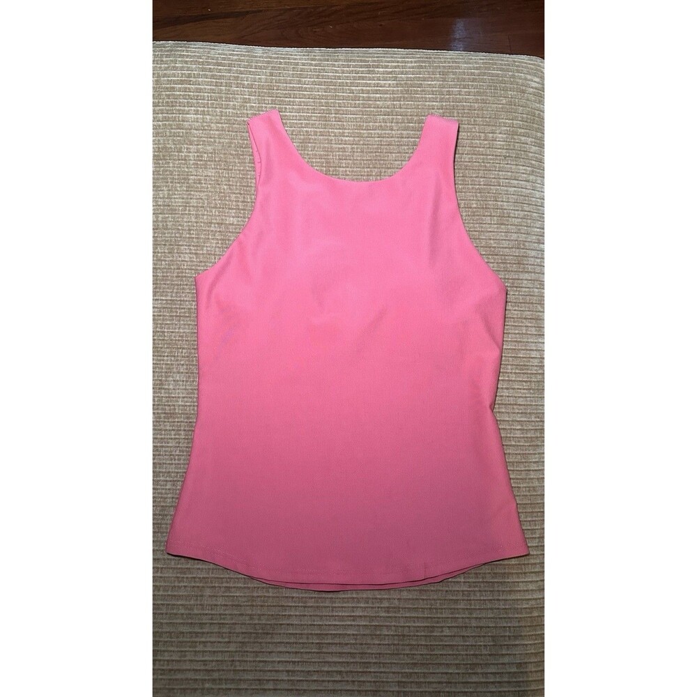 32 Degrees Cool Womens Tank Top Ribbed Sz S Salmon Pink Sleeveless Build in Bra